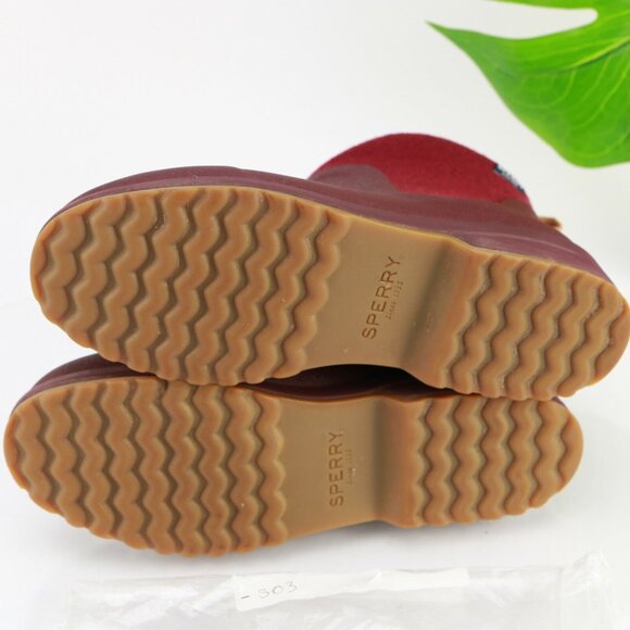 Sperry Womens Maritime Gale Boot Size 9 Burgundy Waterproof Snow Pull On Chelsea - Picture 12 of 12